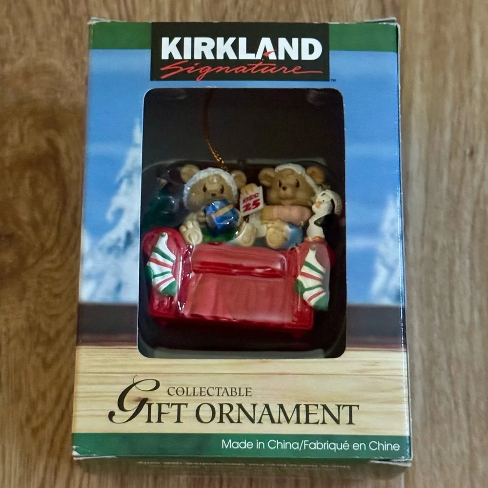 Vintage 1997 Kirkland Signature Christmas Ornament NIB Teddy Bears Penguin Couch